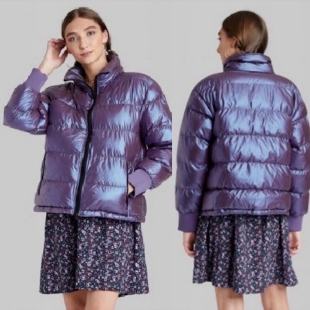 Wild Fable Purple Puffer Jacket xs s m